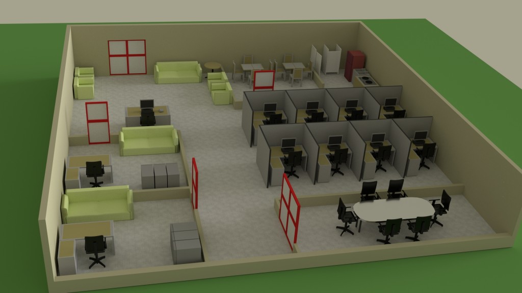 low poly office preview image 1